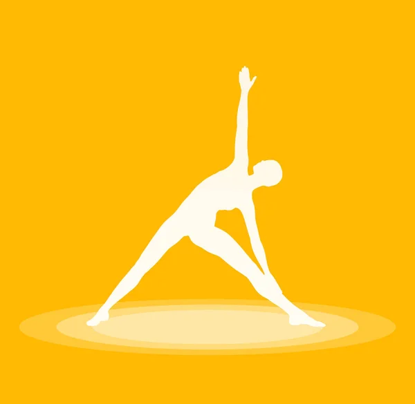 Yoga Pose Symbool Geel — Stockfoto