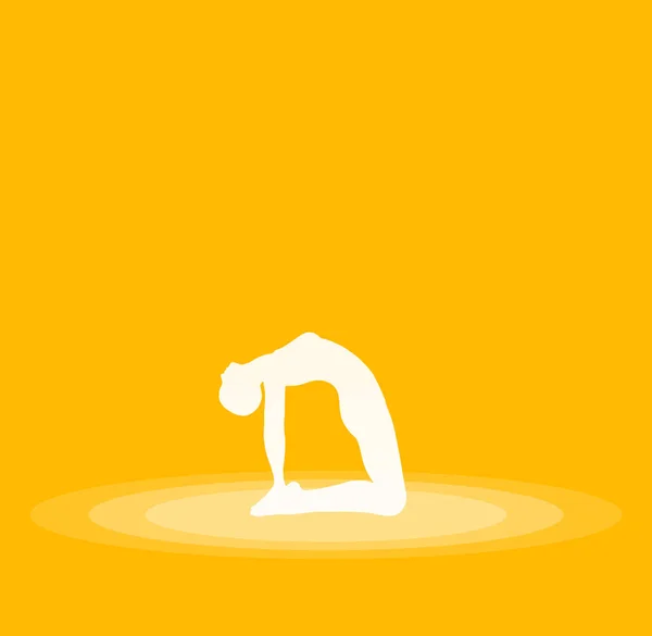 Yoga Pose Symbool Geel — Stockfoto