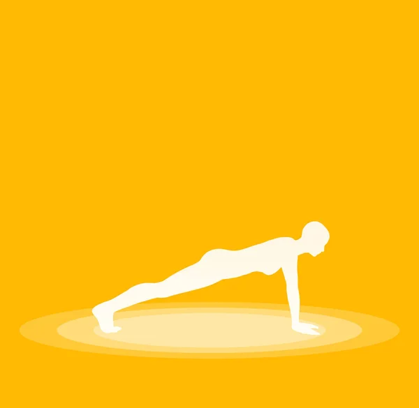 Yoga Pose Symbol Yellow — Stock Photo, Image