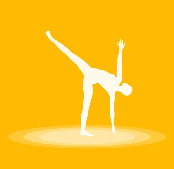 Yoga Pose Symbol Yellow — Stock Photo, Image