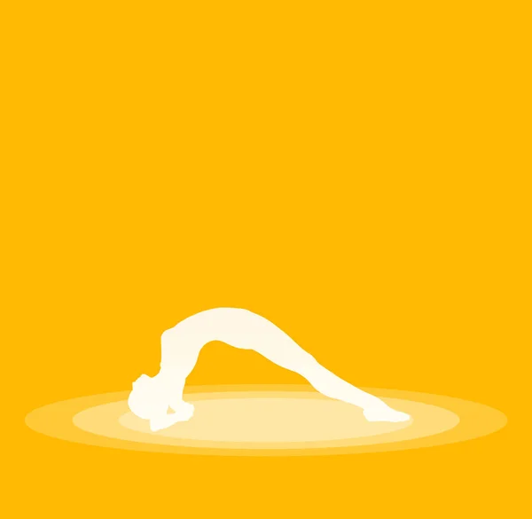 Yoga Pose Symbool Geel — Stockfoto
