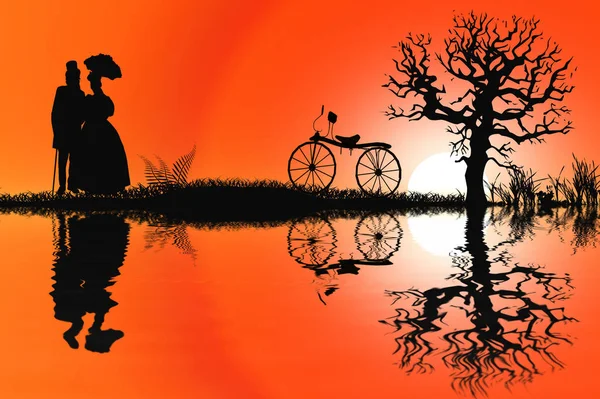 Захід Сонця Велосипед Аутизм — стокове фото