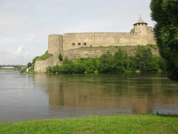 Burg Narva Estland Ivangorod Russland — Stockfoto