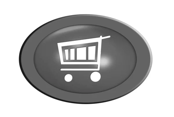 Online Shop Button Isolated White Illustration — Stock Photo, Image