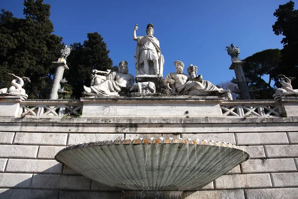Fontana Della Dea Roma Piazza Del Popolo Roma — Fotografia de Stock