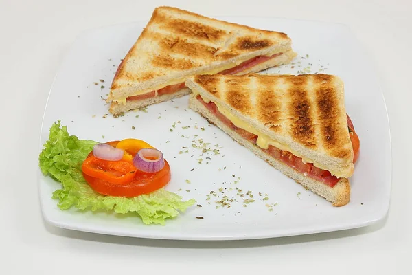 Toast Mit Schinken Und Käse — Stockfoto