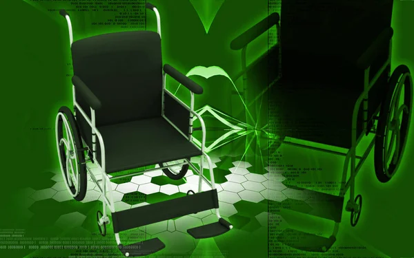 Digital Illustration Wheel Chair Colour Background — Stok Foto