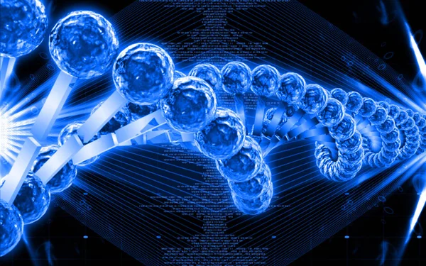 Ilustración Digital Estructura Del Adn Fondo Color — Foto de Stock