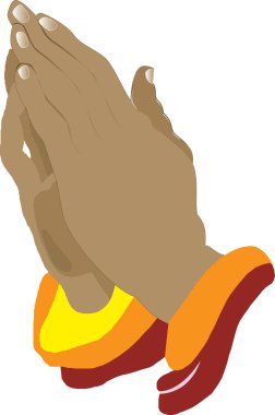 Praying Hands Icon, Illustration, also available in vector format. clipart