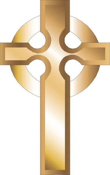 教会图标向量 黄金罗马十字图解 — 图库照片
