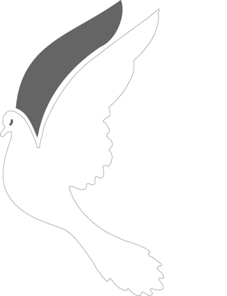 Wektor Ilustracja Białego Latającego Gołębia — Zdjęcie stockowe