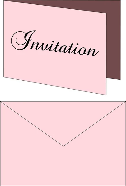 Vector Illustration Wedding Invitation Envelope — Stock Photo, Image