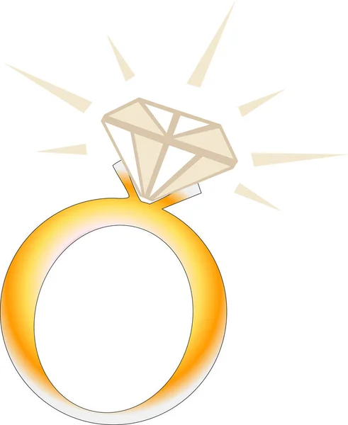 Illustration Vectorielle Bague Diamant Brillant — Photo