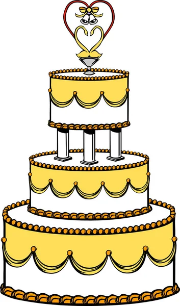 Vektor Illusztrációja Esküvői Torta — Stock Fotó