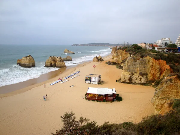 Spiaggia Scogliera Portimao Portugale Algarve — Foto Stock