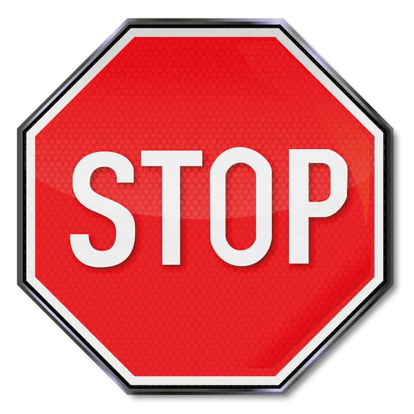Stop Znak Drogowy Izolowane Białym Tle — Zdjęcie stockowe