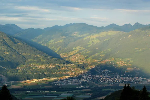 Vista Sobre Alpes Vale Vaud Suíça — Fotografia de Stock