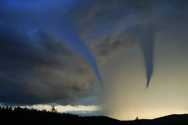 气候变化 空中的龙卷风飓风 自然灾害 — 图库照片