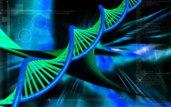 Digital Illustration Dna Strukturen Färg Bakgrunden — Stockfoto