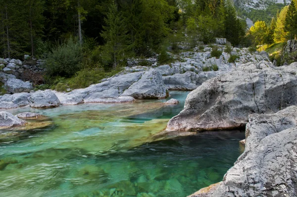 Słowenia Rzeka Pobliżu Bovec — Zdjęcie stockowe