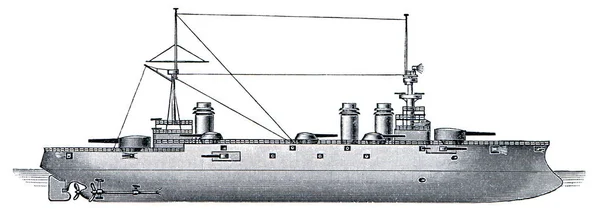 Französisches Schlachtschiff Liberte 1905 Veröffentlichung Des Buches Meyers Konversations Lexikon — Stockfoto