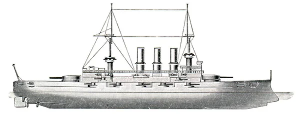 Schlachtschiff Hms Lord Nelson 1905 Veröffentlichung Des Buches Meyers Konversations — Stockfoto