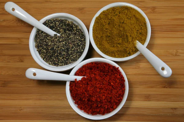 Pfeffer Curry Und Chili — Stockfoto