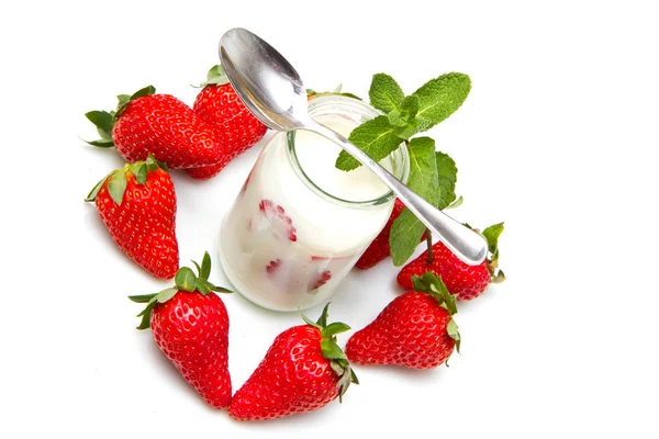 Yogurt Cibo Dessert Gustoso — Foto Stock