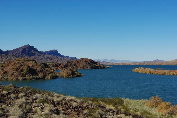 Lago Havasu Montañas Cerca Presa Del Parker Zona Árida —  Fotos de Stock