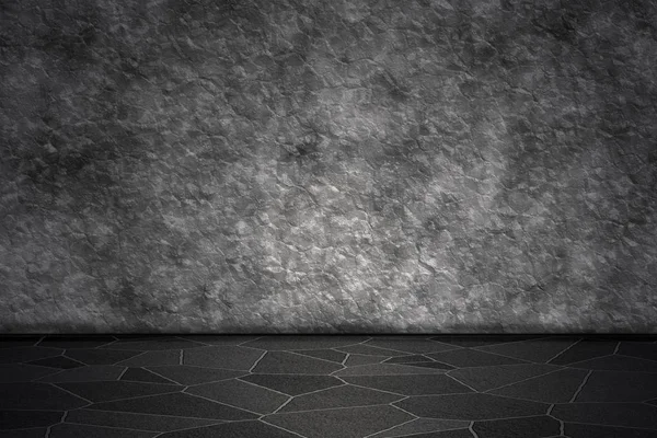 Кімната Грубими Кам Яними Стінами Шиферною Підлогою — стокове фото