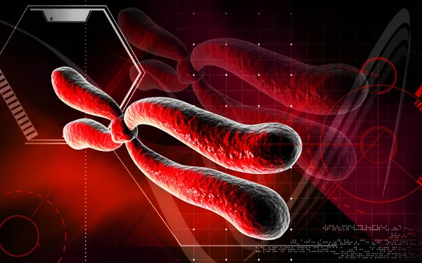 Digitale Darstellung Des Chromosoms Farbigen Hintergrund — Stockfoto