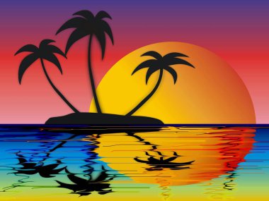 evening on a small island graphic\r\n clipart