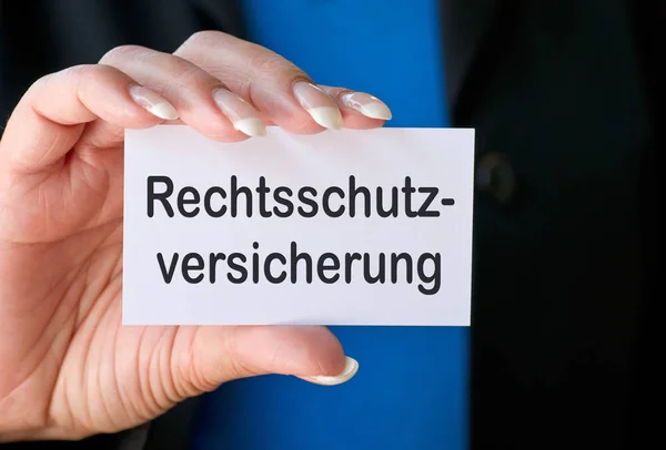 Geschäftsmann Hält Papier Mit Text Der Hand Versicherung — Stockfoto