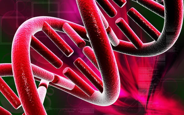 Digital Illustration Dna Strukturen Färg Bakgrunden — Stockfoto