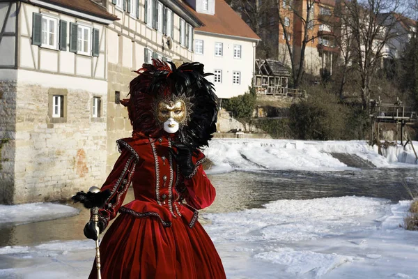 Karneval Kostýmy Maškarní Benátkách Itálie — Stock fotografie