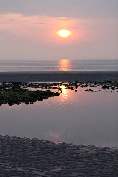Захід Сонця Болотному Морі — стокове фото