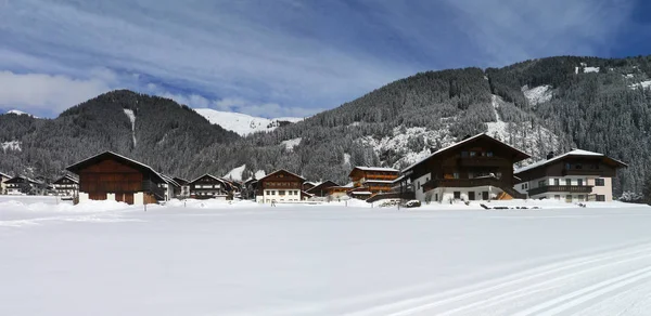 Panorama Obertilliach Dorfloipe — Stock Photo, Image