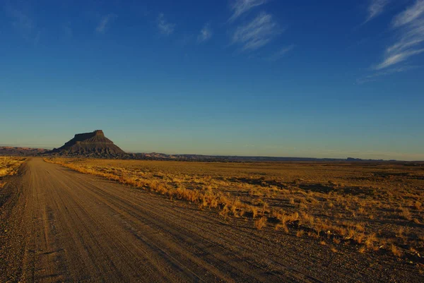 Estrada Cascalho Para Butte Fábrica Utah — Fotografia de Stock