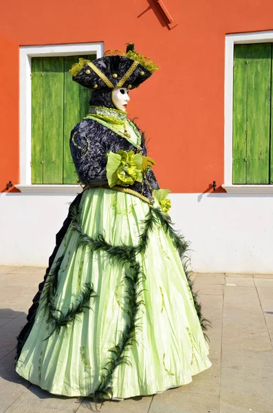 Karnevalsfestdräkt Och Mask — Stockfoto