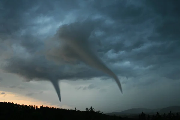 Changement Climatique Ouragan Tornade Dans Ciel Catastrophe Naturelle — Photo