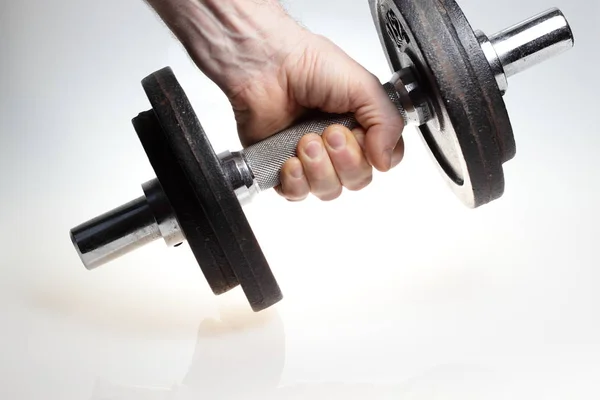 Mannen Tillen Gewichten Sportschool — Stockfoto