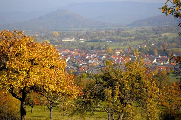 Peyzaj Swabian Alb Nat Bissingen Nnebellandschaft — Stok fotoğraf