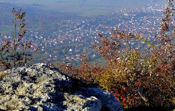 Swabian Alb Nat Bissingen Rnview Breitenstein Nnebellandschaft — 图库照片