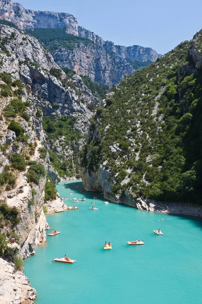 Pedalo Bij Ingang Van Kloof Verdon — Stockfoto