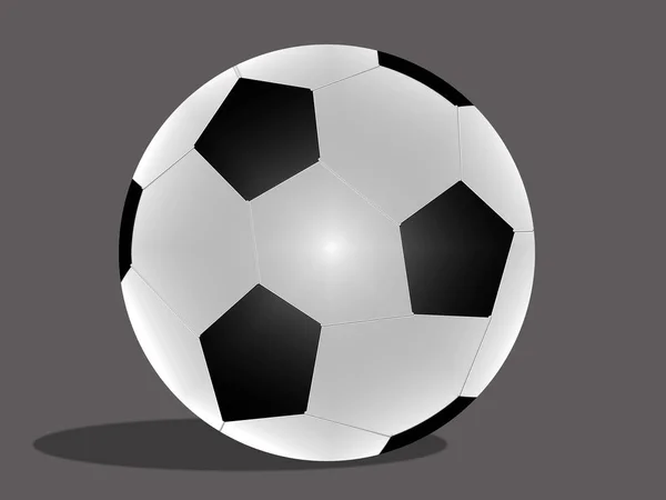 Fußball Illustration Auf Grauem Hintergrund Mit Schatten — Stockfoto