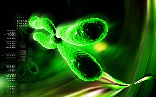 Illustrazione Digitale Del Cromosoma Sullo Sfondo Colori — Foto Stock