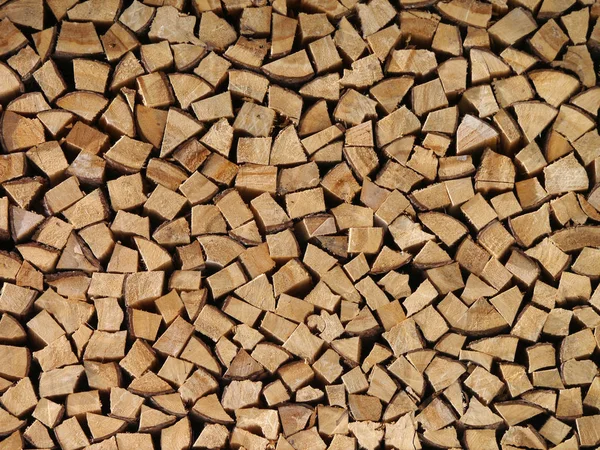 Stacked Brown Chopped Firewood Hardwood Texture — Stock Photo, Image