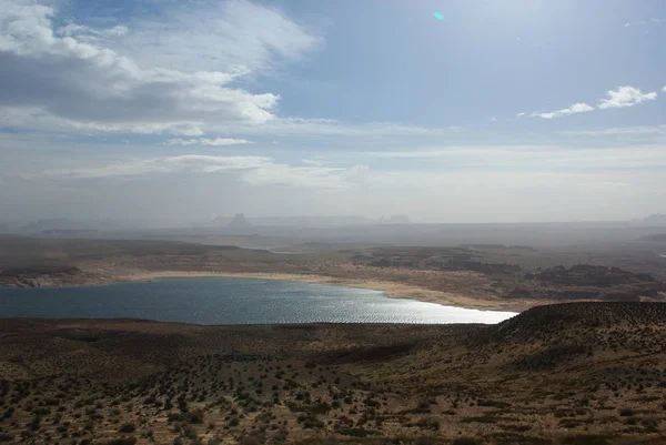 Powell Wahweap Gölü Marinası Sayfanın Yukarısından Arizona — Stok fotoğraf