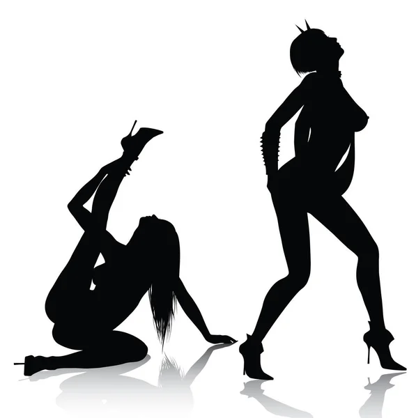 Sexy Silhouettes Isolated White Background_See Gallery Variations — Stock Photo, Image