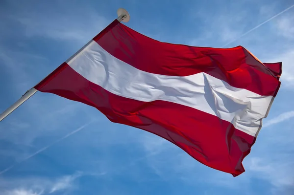 Flagge Von Österreich Wind Patriotische Fahne — Stockfoto
